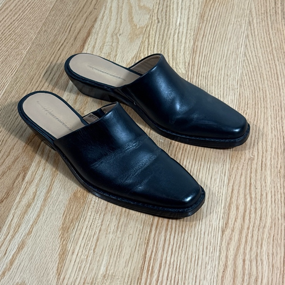 Madewell Black Leather Mule Clogs